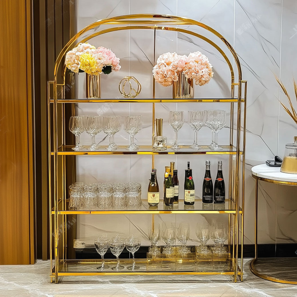 Event Display Shelf with Stainless Steel Frame