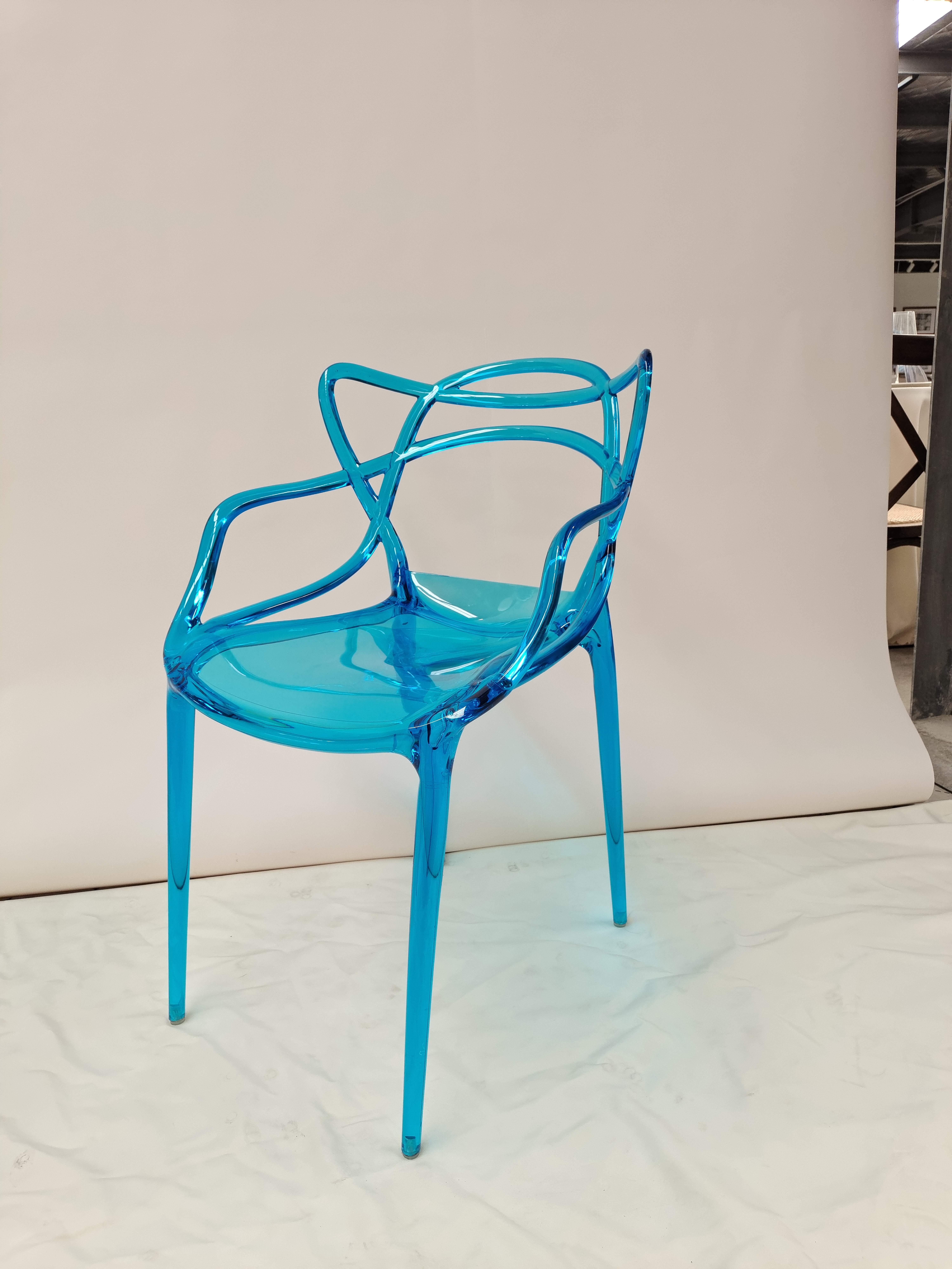 Wedding Banquet Acrylic Cat Ear Chair-blue