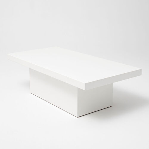 Modern white acrylic kids dining table with durable PET base, perfect for children’s party, wedding, and event setups