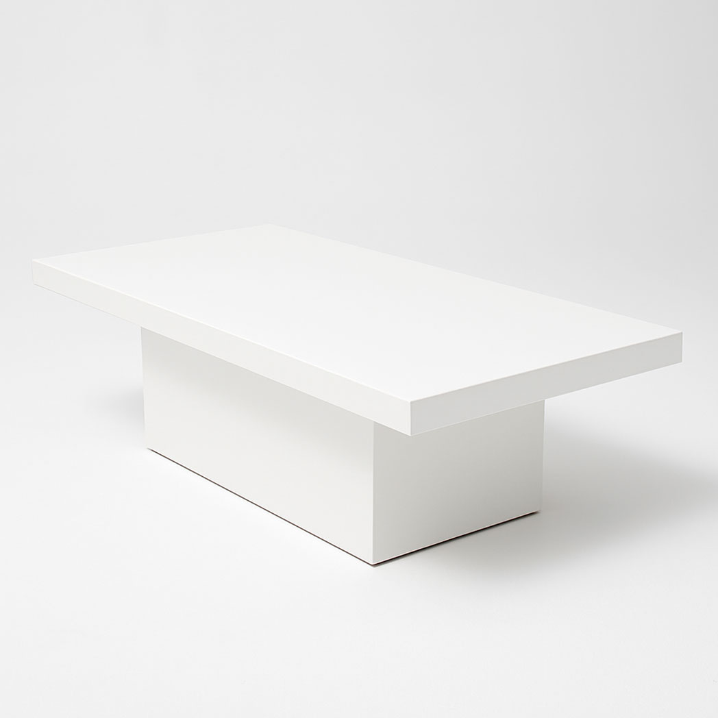 Modern white acrylic kids dining table with durable PET base, perfect for children’s party, wedding, and event setups