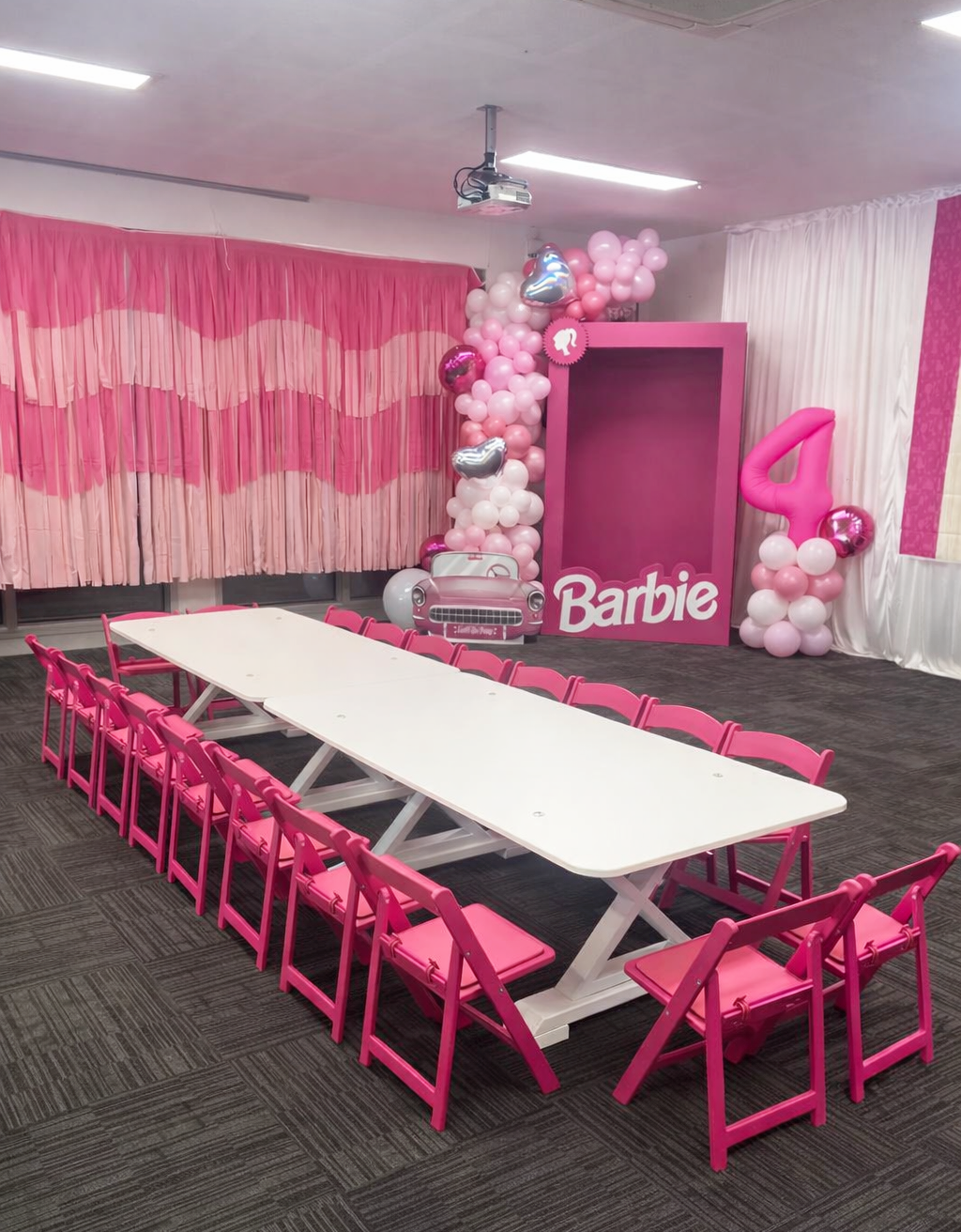 Barbie theme kids party furniture Melbourne