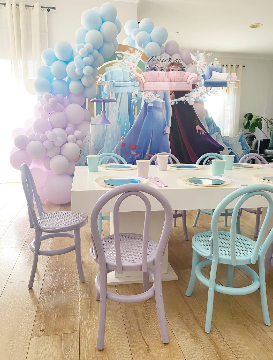 Frozen theme kids party furniture Melbourne