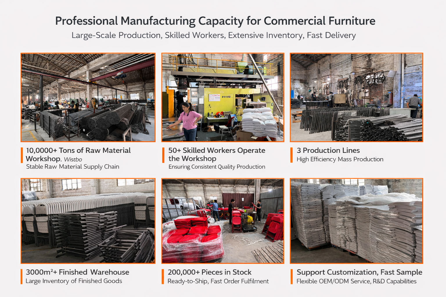 outdoor furniture factory production warehouse bulk manufacturing capacity