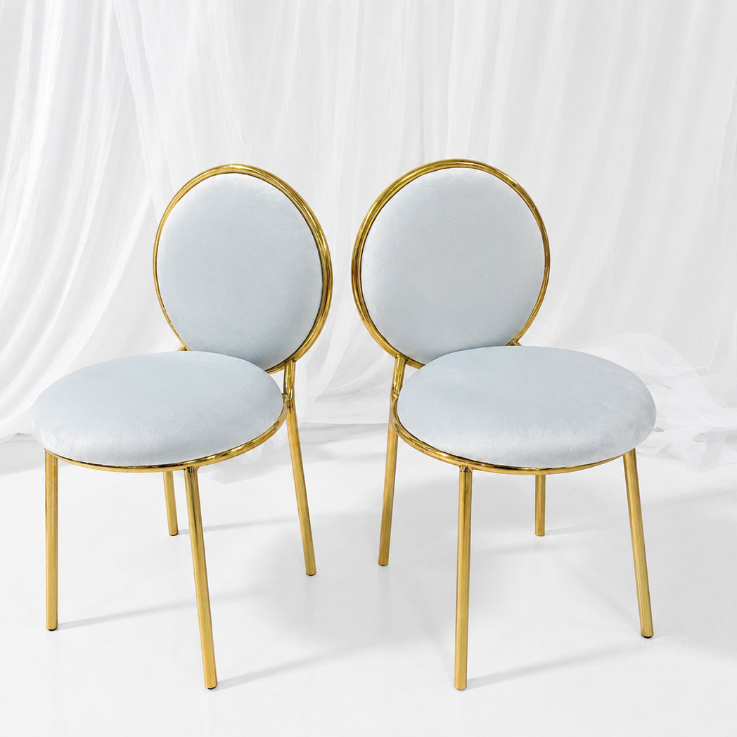 Kids Celeste round back chair with mirror gold stainless steel frame and velvet upholstery for luxury kids party and wedding event seating