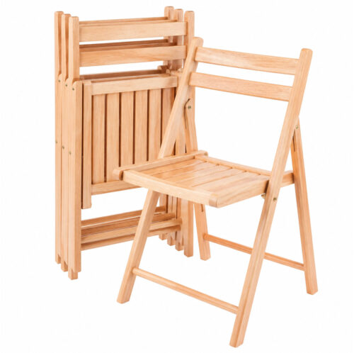 slatted wood folding chair natural color for wedding event and rental use