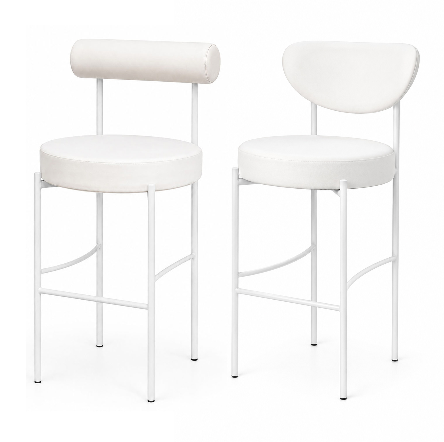 Aurora Convertible Bar Stool featuring interchangeable cylindrical and curved backrest options for wedding hospitality and event seating