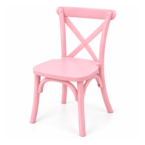 Kids resin cross back chair pink