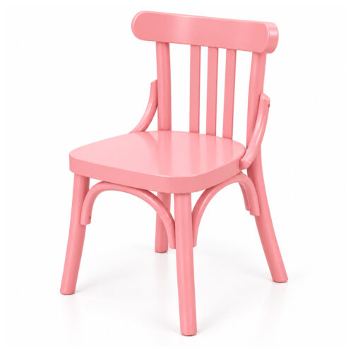 Lumi Series kids wooden chair in pink