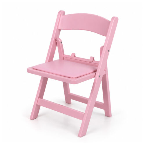 Resin folding Wimbledon kids chair pink front left three-quarter view